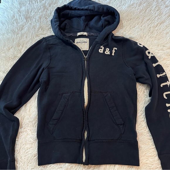 Abercrombie & Fitch Kids Dark Blue Zip-Up Hoodie - Picture 2 of 12